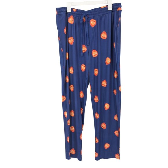 Studio Ghibli Sleep Pants Adult Size 1X Howls Moving Castle Calcifer Cosplay Y2K - Picture 1 of 9